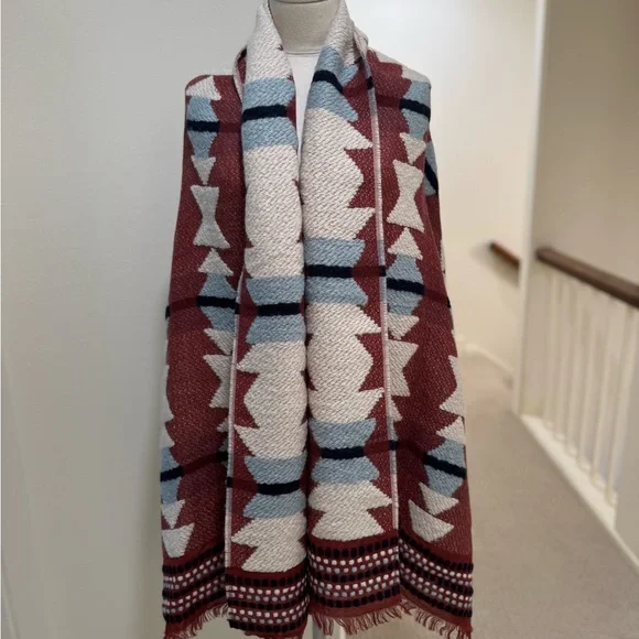 Madewell Textured Carpet Scarf Geometric Southwestern - Picture 3 of 5